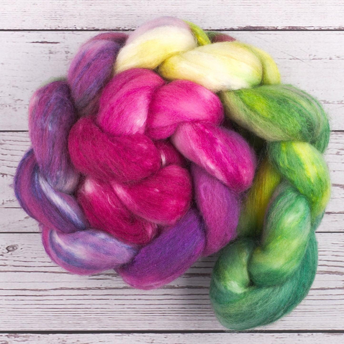 Polwarth and Tussah Silk Spinning Fiber - Clematis