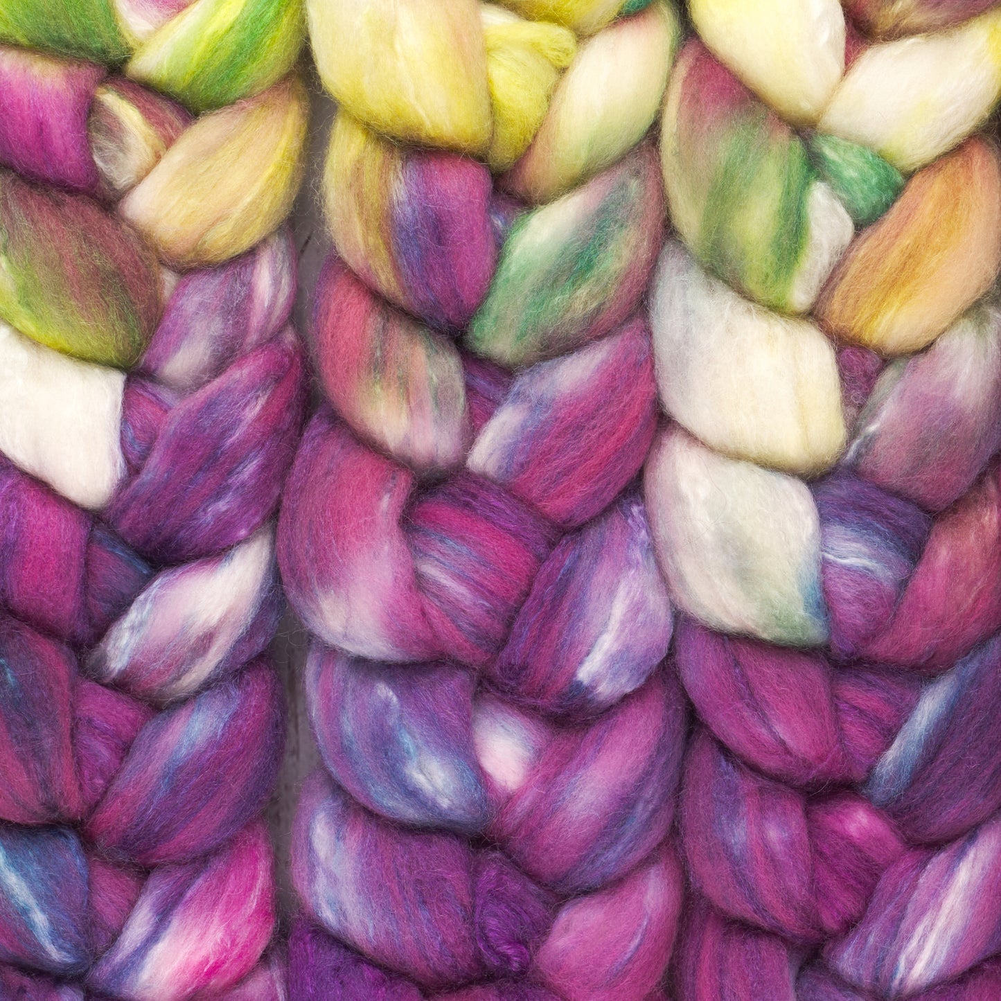 Polwarth and Tussah Silk Spinning Fiber - Clematis