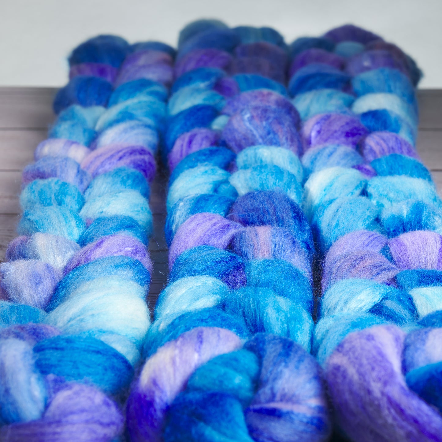 Polwarth and Tussah Silk Spinning Fiber - Morning Glory