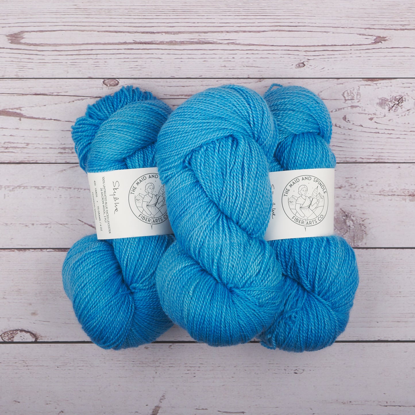 Bluefaced Leicester Fingering Yarn - Sky Blue