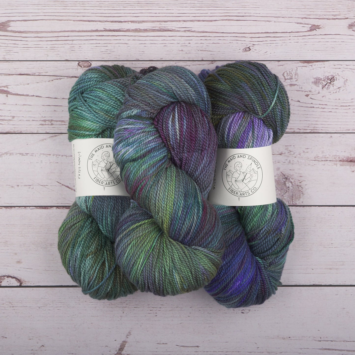 Merino Silk Fingering Yarn - Waterlilies