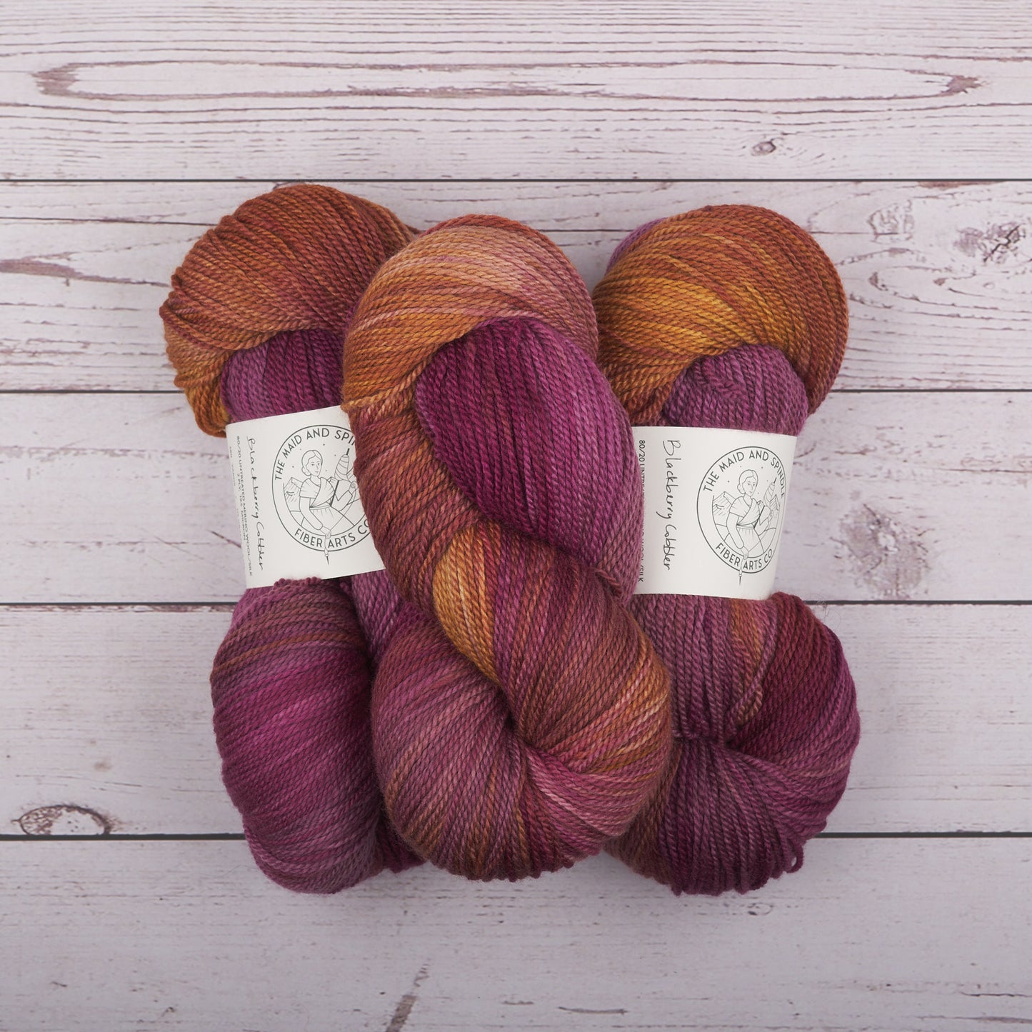 Merino Silk Fingering Yarn - Blackberry Cobbler