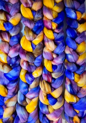 Merino Spinning Fiber - Thoughts on Pansies