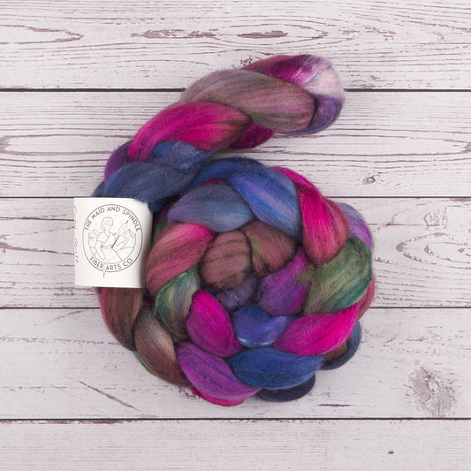 Merino and Tussah Silk Spinning Fiber - Cozy Quilt