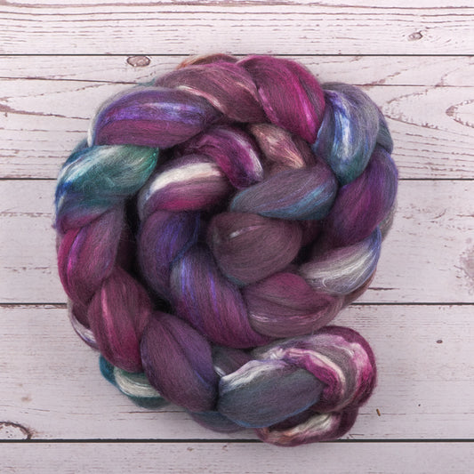 Merino and Tussah Silk Spinning Fiber - The 80's are Calling