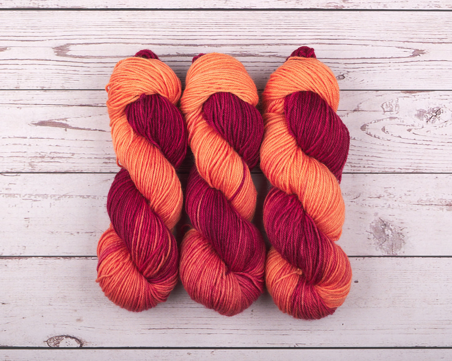 Bluefaced Leicester Sport Yarn - Peach Raspberry Smoothie