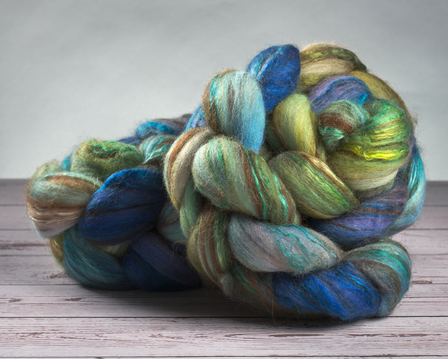 Merino Alpaca Camel and Mulberry Silk Spinning Fiber - Island Breeze